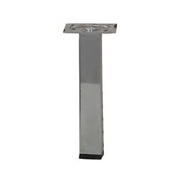 Pied Meuble Carré Hettich Fixe Acier Chromé Gris