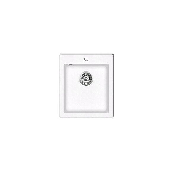 Évier De Cuisine Encastrable À 1 Bac En Granite Blanc Crème - Crème