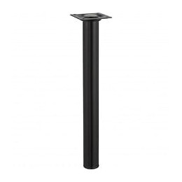 Pied De Table Basse Cylindrique Fixe Acier Époxy Noir, 30 Cm