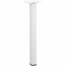 Pied De Table Basse Carré Fixe Acier Époxy Blanc, 30 Cm