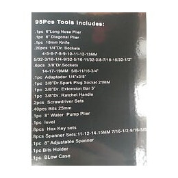 Dcraft - Malette À Outils De Mécanicien - 95 Pièces - Jeu D'outils D'atelier - Crv - Noir