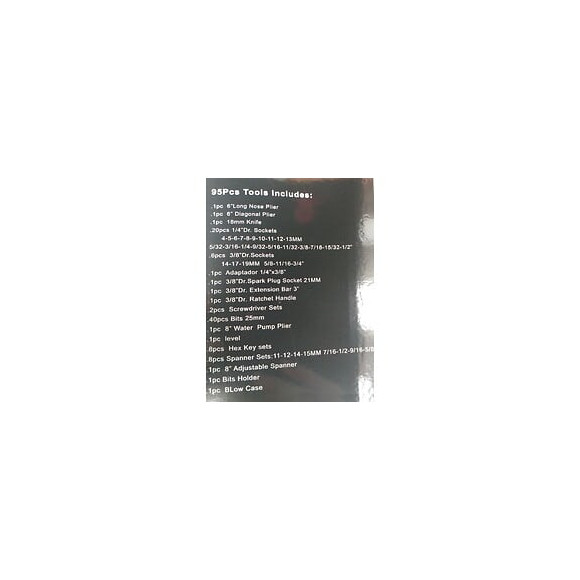Dcraft - Malette À Outils De Mécanicien - 95 Pièces - Jeu D'outils D'atelier - Crv - Noir