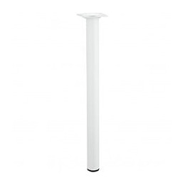 Pied De Table Basse Cylindrique Fixe Acier Époxy Blanc, 40 Cm