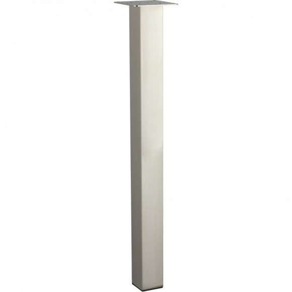 Pied De Table Carré Réglable Acier Brossé Gris, De 70 À 73 Cm