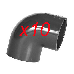 10 Coudes Ø 50 Mm Pvc 90° Pression - Générique - In-sgo1050-001