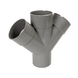 Ø 100 Mm, Culotte Double Parallèle Mâle-femelle 45° - Pvc Gris - - Générique - Srbcldpm45100