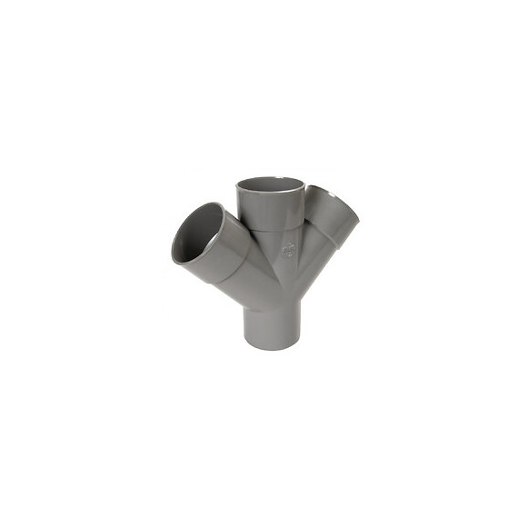 Ø 100 Mm, Culotte Double Parallèle Mâle-femelle 45° - Pvc Gris - - Générique - Srbcldpm45100