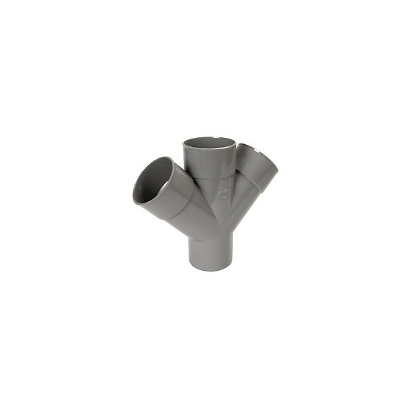 Ø 100 Mm, Culotte Double Parallèle Mâle-femelle 45° - Pvc Gris - - Générique - Srbcldpm45100
