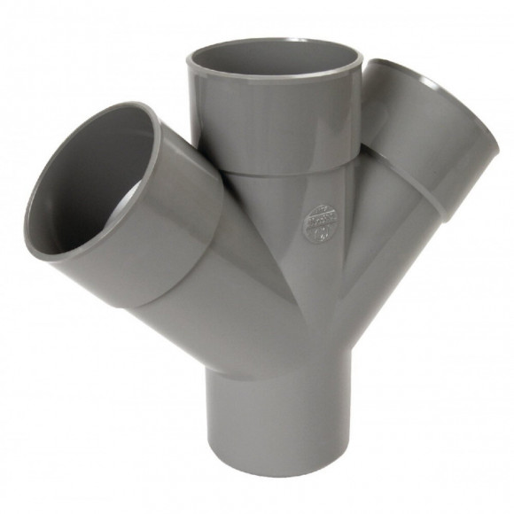 Ø 100 Mm, Culotte Double Parallèle Mâle-femelle 45° - Pvc Gris - - Générique - Srbcldpm45100