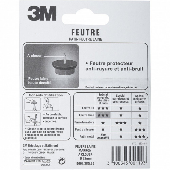 Lot De 4 Patins En Feutre 3m