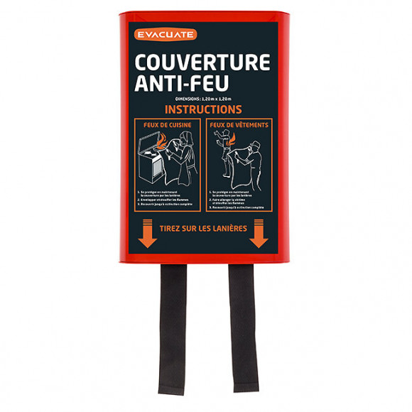 Evacuate-pack 2 Détecteurs De Fumée + 2 Supports Aimantés + 1 Couverture Anti-feu