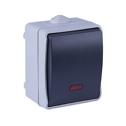 Va Et Vient Avec Voyant En Saillie Aquatop Ip54 - Gris Et Blanc