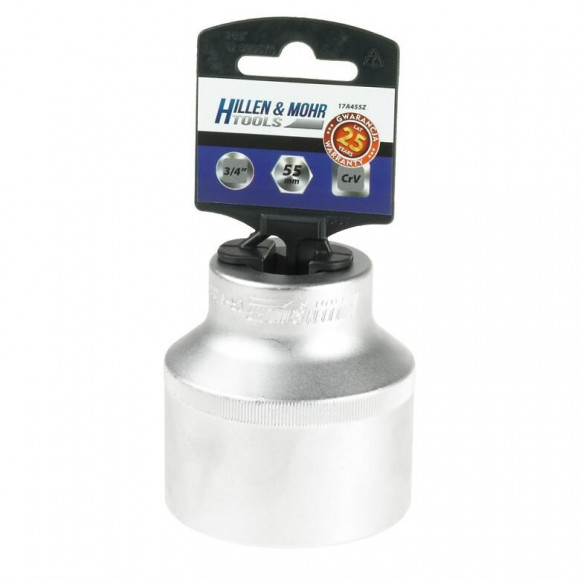 Dtools - Clé À Douille - 60 Mm - Crv - Mandrin 3/4" - Douille Hexagonale - Argent