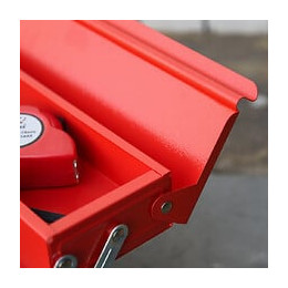 Boite À Outils Métallique - Coffret À Outils - Caisse À Outils 3 Niveaux 5 Plateaux Rétractables - Tôle Acier Rouge