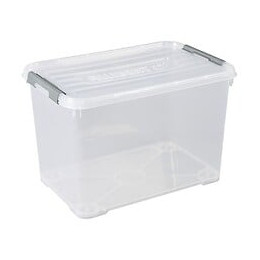 Allibert Boite De Rangement Handy Plus - Clips Gris - Couvercle Transparent - 65 L