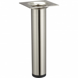 Pied Meuble Cylindrique Hettich Fixe Acier Brossé Gris