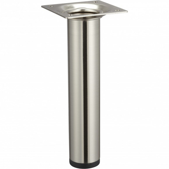 Pied Meuble Cylindrique Hettich Fixe Acier Brossé Gris