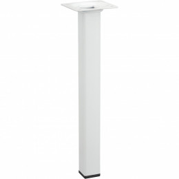 Pied Table Basse Carré Hettich Fixe Acier Époxy Blanc