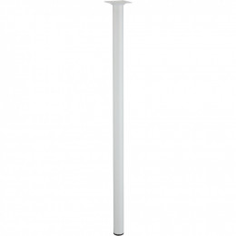 Pied De Table Basse Cylindrique Fixe Acier Époxy Blanc, 70 Cm