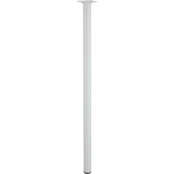 Pied De Table Basse Cylindrique Fixe Acier Époxy Blanc, 70 Cm