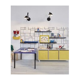 Pied De Table Basse Carré Fixe Acier Époxy Noir, 40 Cm