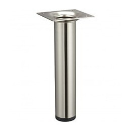Pied Meuble Cylindrique Hettich Fixe Acier Brossé Gris