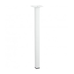 Pied De Table Basse Carré Fixe Acier Époxy Blanc, 40 Cm