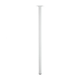 Pied De Table Cylindrique Fixe Acier Époxy Blanc, 80 Cm