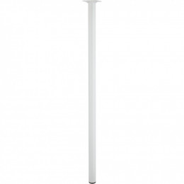 Pied De Table Cylindrique Fixe Acier Époxy Blanc, 80 Cm