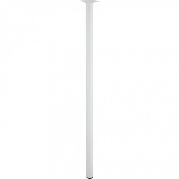 Pied De Table Cylindrique Fixe Acier Époxy Blanc, 80 Cm