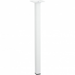 Pied De Table Basse Carré Fixe Acier Époxy Blanc, 40 Cm