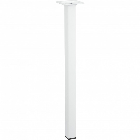 Pied De Table Basse Carré Fixe Acier Époxy Blanc, 40 Cm