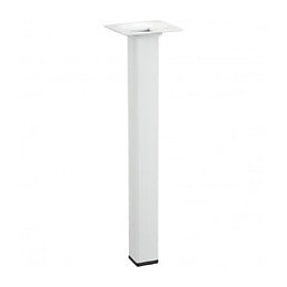Pied Table Basse Carré Hettich Fixe Acier Époxy Blanc