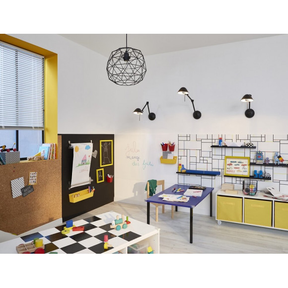 Pied De Table Basse Carré Fixe Acier Époxy Noir, 40 Cm