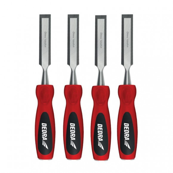 Dtools - Jeu De Fermoirs - 4 Pièces - Largeur 6-25mm - Crv - Ciseau De Menuisier - Orange