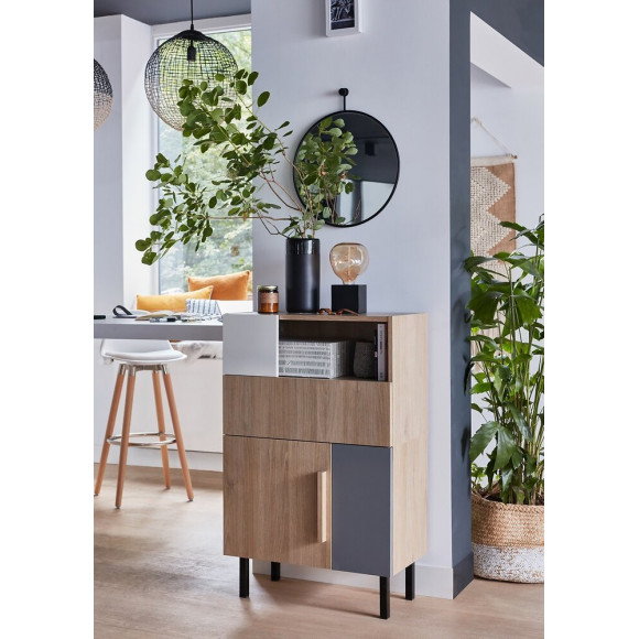 Pied Meuble Carré Hettich Fixe Acier Époxy Noir