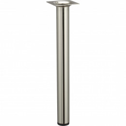 Pied De Table Basse Cylindrique Fixe Acier Brossé Gris, 30 Cm