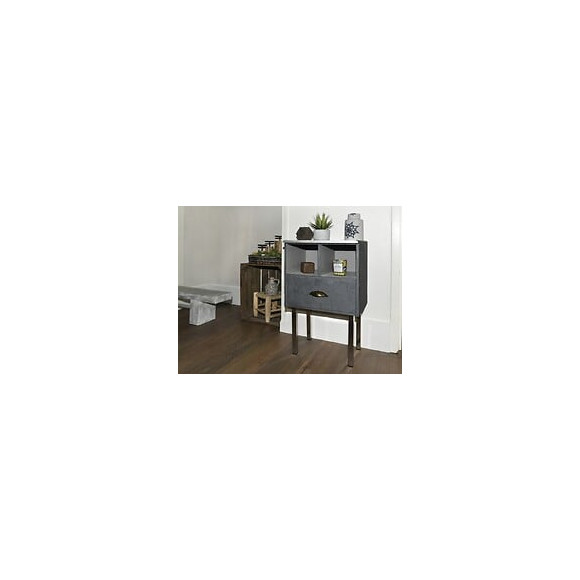 Pied Table Basse Carré Hettich Fixe Acier Brossé Gris