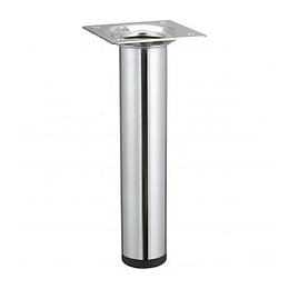 Pied Meuble Cylindrique Hettich Fixe Acier Chromé Gris