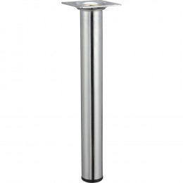 Pied Table Basse Cylindrique Hettich Fixe Acier Chromé Gris