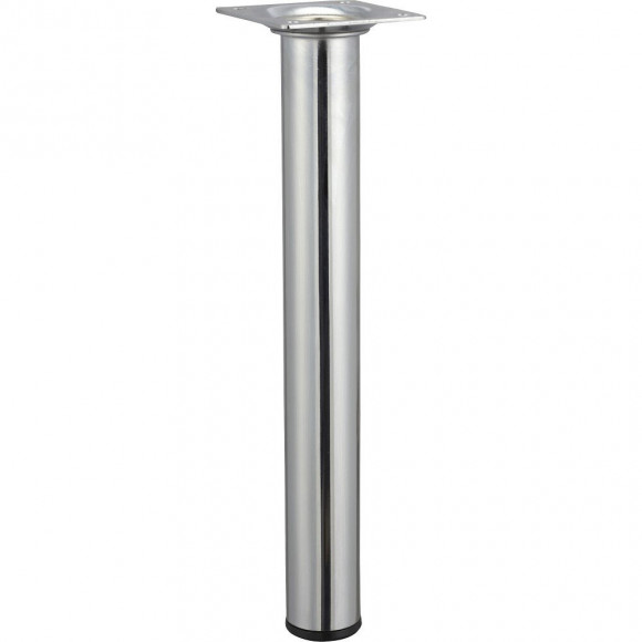 Pied Table Basse Cylindrique Hettich Fixe Acier Chromé Gris