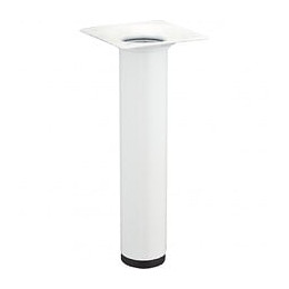 Pied Meuble Cylindrique Hettich Fixe Acier Époxy Blanc