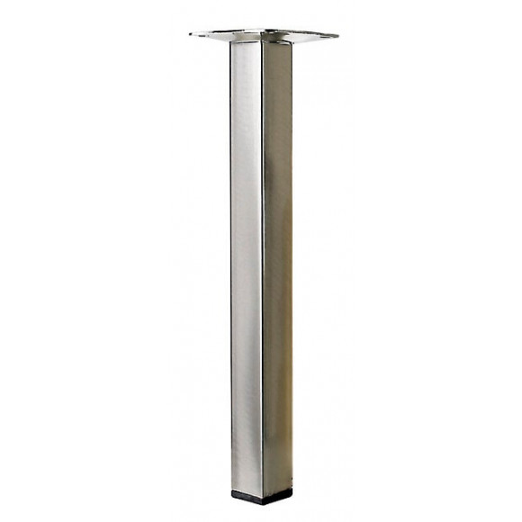 Pied Table Basse Carré Hettich Fixe Acier Brossé Gris