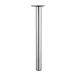 Pied De Table Cylindrique Réglable Acier Chromé Gris, De 70 À 73 Cm