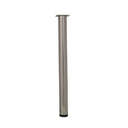 Pied De Table Cylindrique Réglable Acier Brossé Gris, De 70 À 73 Cm