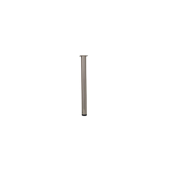 Pied De Table Cylindrique Réglable Acier Brossé Gris, De 70 À 73 Cm