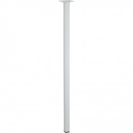 Pied De Table Basse Carré Fixe Acier Époxy Blanc, 70 Cm