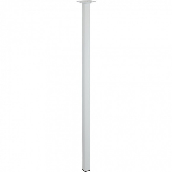 Pied De Table Basse Carré Fixe Acier Époxy Blanc, 70 Cm