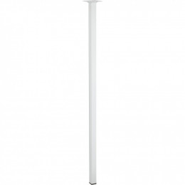 Pied De Table Carré Fixe Acier Époxy Blanc, 80 Cm