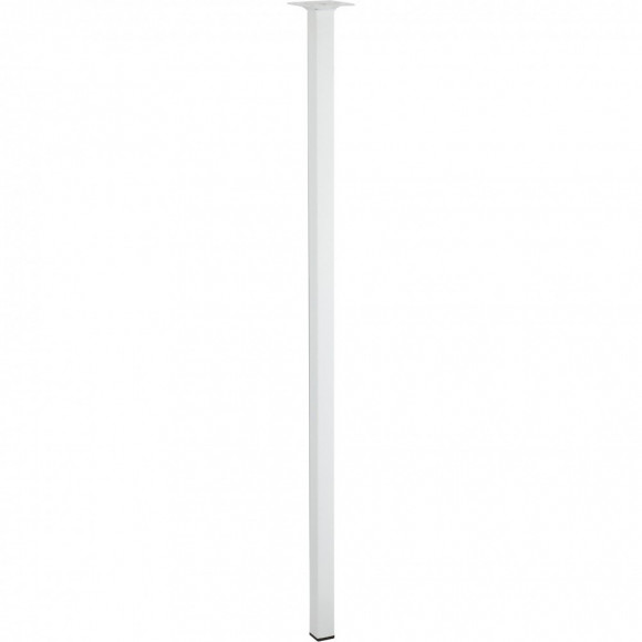Pied De Table Carré Fixe Acier Époxy Blanc, 80 Cm
